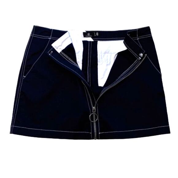 VOLCOM Mini Skirt Frochickie Navy Blue Mini Skirt Size Small - Picture 2 of 8